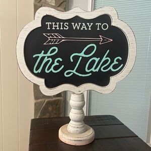 Chalkboard Lake Sign with Arrow